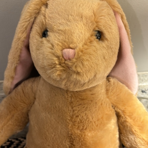 Build A Bear Workshop Light Brown Tan Rabbit Bunny Stuffed Plush Pink Nose BAB - Picture 2 of 8